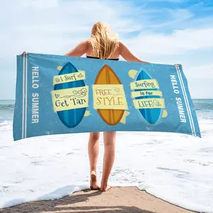 Роскошное дизайнерское летнее Полосатое пляжное полотенце из микрофибры с принтом на заказ