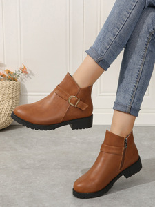 <span class=keywords><strong>Stivaletti</strong></span> invernali da <span class=keywords><strong>donna</strong></span> tacchi bassi di alta qualità con soletta in gomma antiscivolo Casual a tempo nudo - Product Image 2