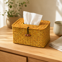 Housse de boîte à mouchoirs tissée à la main, support décoratif en fibres naturelles, chambre, salon, salle de bain, vente en gros OEM, housse de boîte à mouchoirs tissée