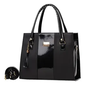 Sac fourre-tout décontracté pour femme Fana Irem, noir, cuir véritable, doublure en nylon, grande capacité, fermeture à glissière, deux poignées, usage quotidien - Product Image 4