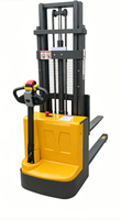 Mini transpalette électrique hydraulique autoporté 1500 kg, levée 1600 mm, avec batterie sans entretien