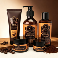 Ensemble de soins de la peau au café, marque privée OEM ODM, ingrédients naturels coréens, éclaircissant et hydratant