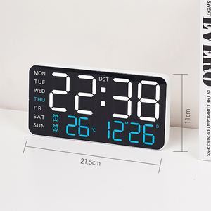 Lampe de chevet intelligente et colorée Rgb, lampe de table de bureau, minuterie de température, horloge numérique à LED avec chargeur, réveil de bureau avec calendrier - Product Image 2