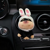 Diffuseur d'arômes pour voiture en plastique en forme de chien mignon avec clip de fixation pour grille d'aération