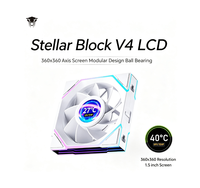 Ventilateur de boîtier PC JUNGLE LEOPARD Stellar Block V4 LCD 120 mm avec écran IPS 360x360, moniteur de température CPU/GPU, ARGB modulaire, roulement à billes