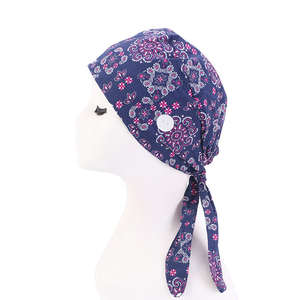 Durag en coton à motif paisley pour femmes YOMO avec bouton, bonnet en coton, bandeau de <span class=keywords><strong>moto</strong></span>, du doo do rag, accessoires pour cheveux HE-5051 - Product Image 3