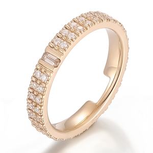 Anillos Minimalistas de Moissanita DEF VVS, Oro Sólido de 10k, 14k, 18k, Nuevo Diseño, Joyería Hecha a Mano Personalizada, Anillos de Boda para Mujeres y Hombres - Product Image 1