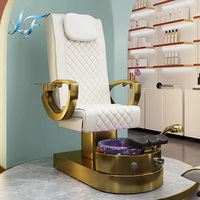 Fauteuil de pédicure moderne multifonctionnel à dossier haut avec fonction de massage des pieds, cuve spa, pompe de drainage à jets et fonction surf