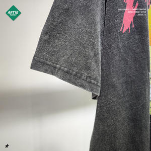 ARTIE Men's Retro White Flame Skull Print <b>T</b>-<b>Shirt</b> Fitness Loose Fit Short Sleeve <b>with</b> Animated Pattern Trendy Style - Product Image 4