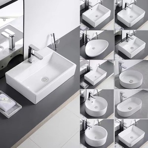 Lavabos de Cerámica de una Pieza Personalizados para Hoteles, con Grifo de Doble Orificio para Baño, Origen Chaozhou, Económicos, Importados - Product Image 2