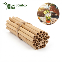 Pailles en bambou certifiées FSC FDA LFGB, jetables, écologiques, compostables, vente en gros