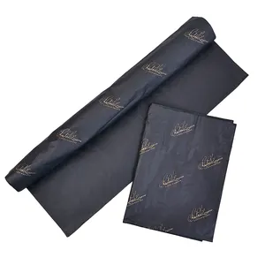 Индивидуальная черная папиросная бумага с золотой печатью упаковочная Подарочная обувь упаковочная бумага для упаковки индивидуального логотипа