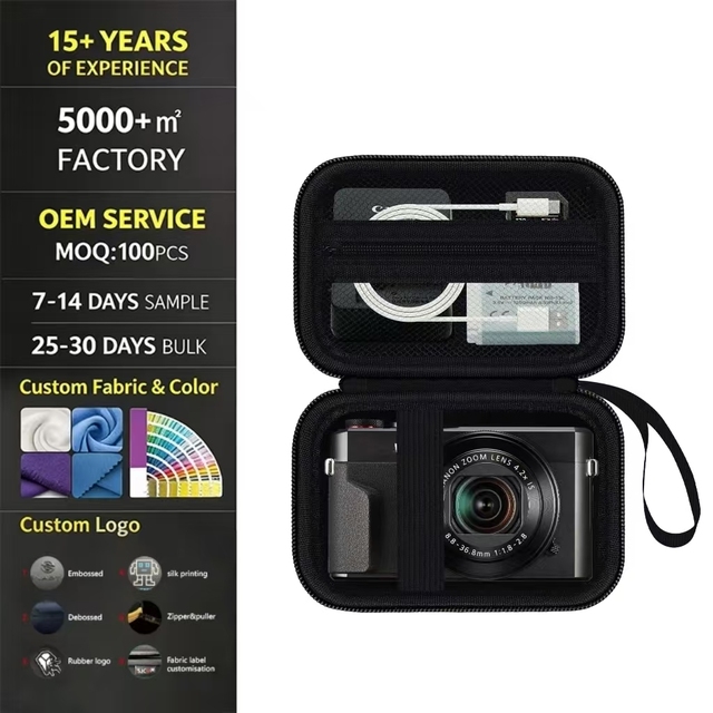 Custom Hard EVA Camera Bag Shock Absorbing Waterproof Storage Box With Mesh Pocket for Camera and Accessories