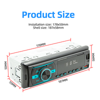 Lecteur MP3 de voiture 1 DIN avec application de localisation de voiture, assistant vocal, radio FM, USB/TF/AUX, enregistrement audio, lumière 7 couleurs, stéréo universel
