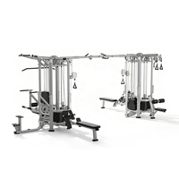 Machine de musculation multi-stations en métal à 8 postes avec pile de poids de 80 kg pour un entraînement fonctionnel complet du corps