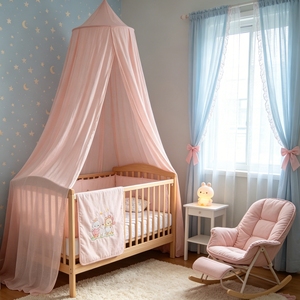 Hanging <strong>Bed</strong> Canopy <strong>Tent</strong> &amp; <strong>Kids</strong> Play <strong>Tent</strong> with Mosquito Net Polyester/Cotton Circular <strong>for</strong> Baby Crib Bedroom Reading Nook Decor - Product Image 4