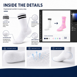 Calcetines de Algodón con Logotipo Bordado de Fábrica, Calcetines Bordados Personalizables, Alta Calidad, Venta al Por Mayor - Product Image 5