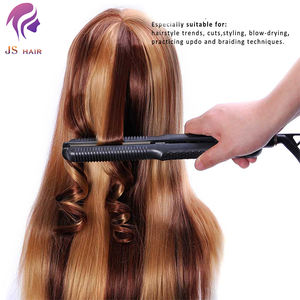 Peluquería entrenamiento pelucas corte <span class=keywords><strong>de</strong></span> pelo maniquí multicolor hermosa cabeza <span class=keywords><strong>de</strong></span> maniquí sonriente práctica <span class=keywords><strong>de</strong></span> enseñanza muñeca simulada - Product Image 5