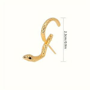 Boucles d'oreilles serpent dorées vives et exagérées pour femmes, bijoux d'oreille punk gothiques à l'effigie d'animaux, cadeaux pour filles, fêtes et festivals - Product Image 3