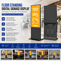 Affichage numérique interactif sur pied de 43 pouces Full HD avec animation tactile 10 points pour la vente au détail, les restaurants, les aéroports et les hôtels