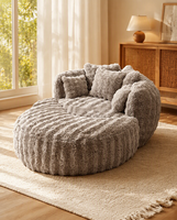 Fauteuil pouf géant douillet et moelleux avec coussins décoratifs pour appartement