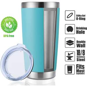 Gobelet isotherme en acier inoxydable 20 oz à double paroi, tasse de voyage sous vide avec couvercle, réutilisable, léger, sans BPA, pour café - Product Image 4