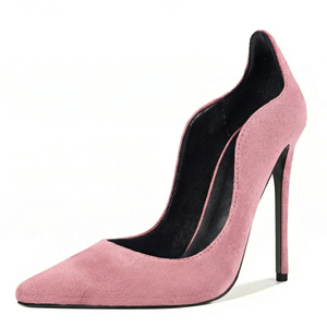 Escarpins Femme Couleur Unie Sexy à Bout Pointu Talons Aiguilles Fins Chaussures Habillées en Daim à Coupe Spéciale Grande Taille 47 - Product Image 1