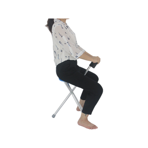 Kursi Tongkat Lipat Multifungsi Ringan dari Aluminium untuk Lansia, Tongkat Jalan dengan Kursi - Product Image 3