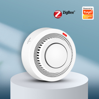 Détecteur de fumée intelligent Tuya Zigbee avec télécommande, compatible avec Alexa et Google Home