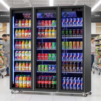 Réfrigérateur portable YINZHEGN personnalisé à refroidissement par air, LED tricolore, 3 portes, anti-buée, pour boissons, équipement de réfrigération