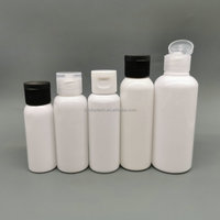 Bouteille en plastique transparente PET avec bouchon à rabat blanc pour emballage cosmétique, 10 ml, 15 ml, 20 ml, 25 ml, 30 ml, 50 ml, 60 ml, 100 ml, 120 ml