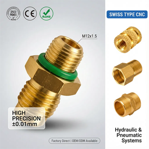 İsviçre tipi CNC torna pirinç parçaları hidrolik pnömatik yüksek hassas parçalar CNC işleme hizmeti - Product Image 1