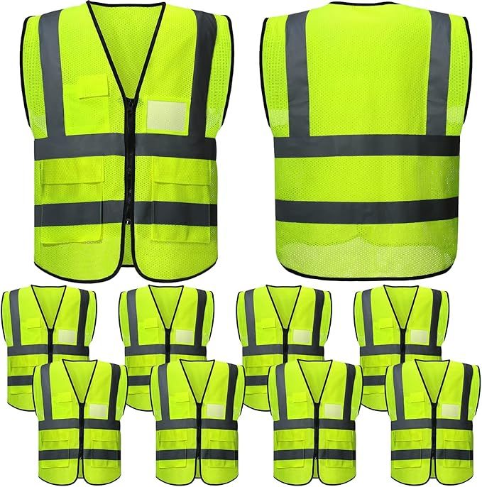Reflective Safety Vests with Pockets and