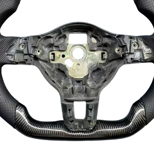 พวงมาลัยคาร์บอนไฟเบอร์สำหรับรถยนต์ Volkswagen Mk6 Golf 5 6 GtI Mk7 MK5 Golf 7 Passat CC GTD GTS <span class=keywords><strong>Jetta</strong></span> พวงมาลัยหุ้มหนัง - Product Image 5