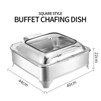 Chauffe-Plats de Luxe en Acier Inoxydable pour Buffet, Plat de Présentation Hydraulique pour la Restauration, Équipement de Maintien au Chaud et de Présentation