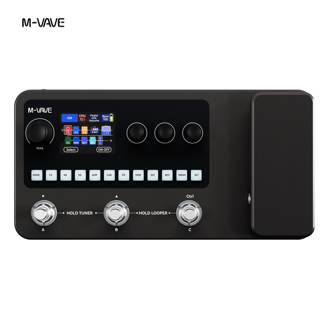 M VAVE Effects Processor Multi Function Guitar and Bass Effects Processor with Drum Machine Effects and Audio Loops