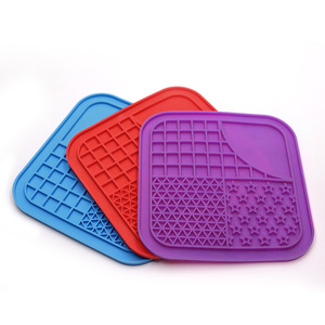 Dog Licking <b>Mat</b> Pet Silicone Slow Food <b>Mat</b> with Suction Cup Non-Slip Anti-Choke <b>Cat</b> Licking Placemat Tableware Supplies - Product Image 1