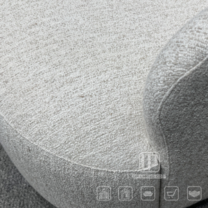 Sillas de Ocio de Estilo Italiano Más Populares, Tapizadas en Tela Blanca, con Estructura de Madera, para Interiores - Product Image 3