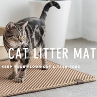 Tapis de litière pour chat en EVA double couche durable en plastique et caoutchouc antidérapant pour chat accessoire de style simple pour le nettoyage de la maison du chat