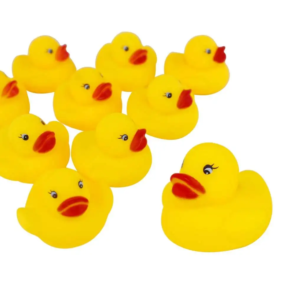 בתפזורת הרבה תינוק אמבט מים ברווז צעצוע נשמע זעיר מיני צהוב גומי ברווזים אמבט צעצוע סיטונאי