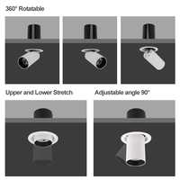 Spot LED COB encastrable simple style nordique, orientable et dimmable, 12W 18W 30W 35W, pour maison et bureau, en aluminium