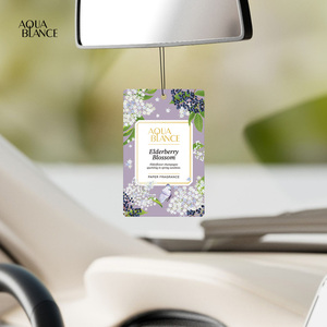 Papier suspendu de voiture de désodorisant d'élimination efficace d'odeur de fleur de sureau avec l'aromathérapie riche de parfum - Product Image 1