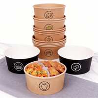Assiettes et bols en papier personnalisés de 16 oz, 26 oz, 32 oz, boîtes à pâtes, nouilles chinoises, kebab, doner, emballages alimentaires à emporter