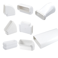 Système de ventilation rectangulaire plat en PVC 195x75mm Conduit d'air en plastique à profil bas
