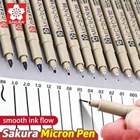 Ensemble de marqueurs artistiques Sakura, style identique, en plastique écologique, encre archivistique imperméable, pour la conception architecturale et l'art.