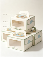 Boîte à gâteau rectangulaire portable, écologique, rigide, en papier alimentaire, avec fermeture magnétique, pour anniversaire, West Point, boîte cadeau, peut être imprimée