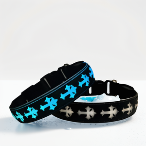 Hot Selling Comfortable Rubber Polyester Webbing 3D <b>Dog</b> Paw Pattern USB Rechargeable Pet LED <b>Collar</b> - Product Image 1