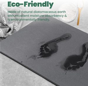 Tapis de bain moderne à motif ondulé, fabriqué à la machine, séchage rapide, en terre de diatomée absorbante, antidérapant, minimaliste, pour douche - Product Image 5