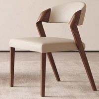 Fauteuil de salle à manger en bois massif de style nordique moderne avec revêtement en lin - Design ergonomique écologique et imperméable pour salon et salle à manger