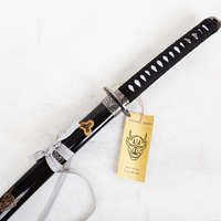 Réplique de l'épée de Kill Bill, modèle Black Scabbard, avec motif démoniaque gravé, pour exposition, vente en gros